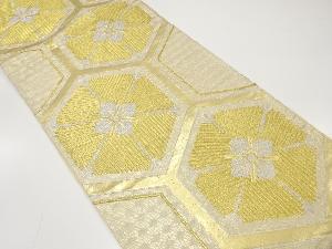 アンティーク　亀甲に花・若松模様織り出し袋帯（材料）